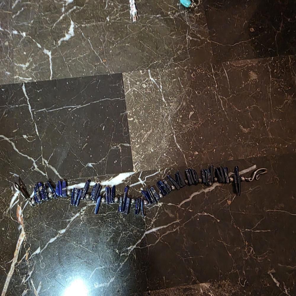 Elegant Black and Blue Beaded Necklace